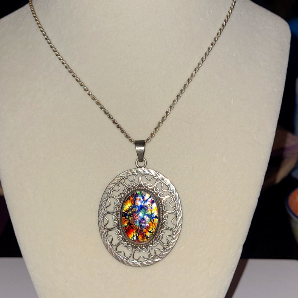 VTG Art Glass Mexico Pendant